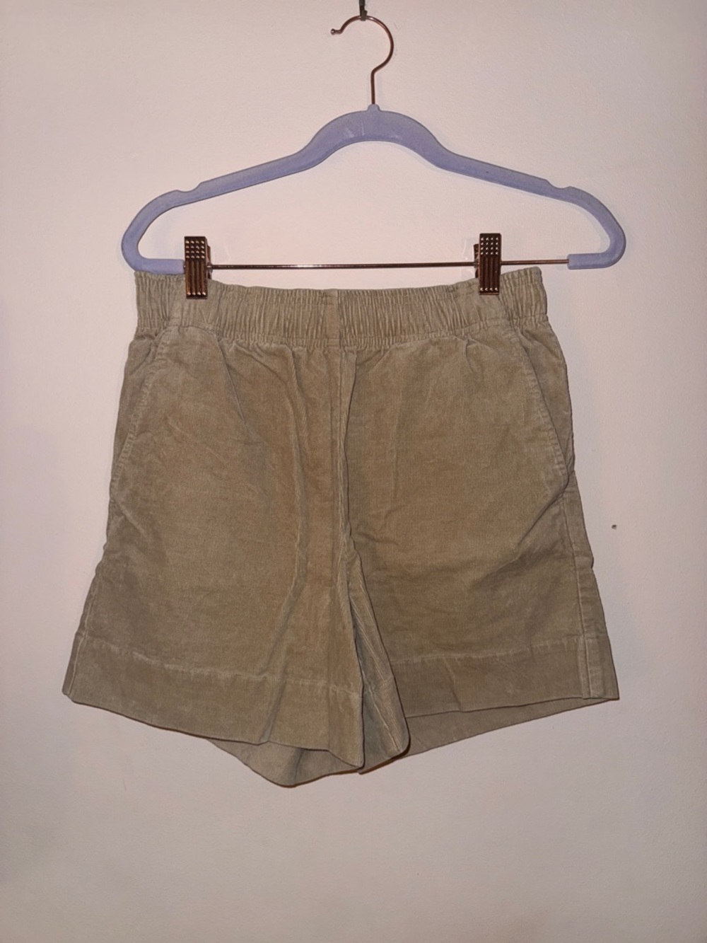 Source Unknown Olive Corduroy Elastic Waist Shorts